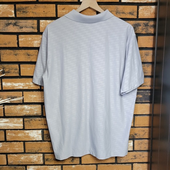 Nike Golf Polo Dri Fit Men's‎ Large Grey Diamond Pattern Gray Performance - Picture 3 of 9